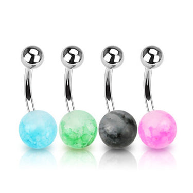 Faux Stone Navel Piercing Bar - Basic Curved Barbell. Navel Rings Australia.