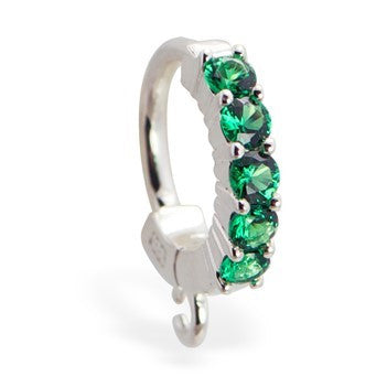 TummyToys® Emerald Charm Slave - TummyToys® Patented Clasp. Navel Rings Australia.