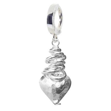 (discontinued) Saltwater Silver Hammered Heart Clasp - TummyToys® Patented Clasp. Navel Rings Australia.