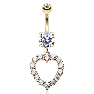 Heart Bijou Belly Button Dangle - Dangling Belly Ring. Navel Rings Australia.