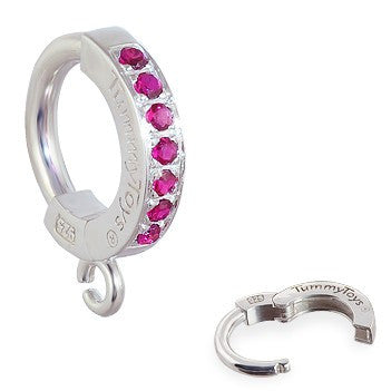 TummyToys® Pink Paved Charm Slave - TummyToys® Patented Clasp. Navel Rings Australia.