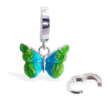 TummyToys® Silver Butterfly Belly Bar - TummyToys® Patented Clasp. Navel Rings Australia.