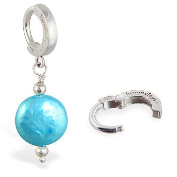 TummyToys® Marine Freshwater Coin Pearl - TummyToys® Patented Clasp. Navel Rings Australia.