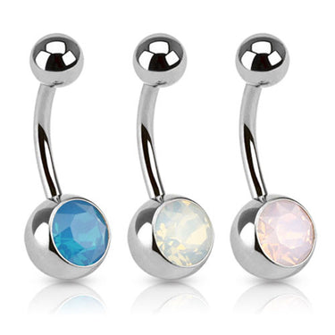 Jada Gem Opaline Belly Rings - Basic Curved Barbell. Navel Rings Australia.