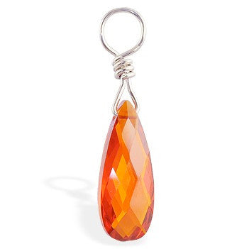 TummyToys® Deep Orange Belly Piercing Ring Swinger Charm - TummyToys® Swinger Charm. Navel Rings Australia.