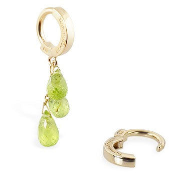 TummyToys® 14K Yellow Gold Peridot Belly Button Bar - TummyToys® Patented Clasp. Navel Rings Australia.