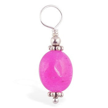 TummyToys® Hot Pink Jade Navel Swinger Charm - TummyToys® Swinger Charm. Navel Rings Australia.