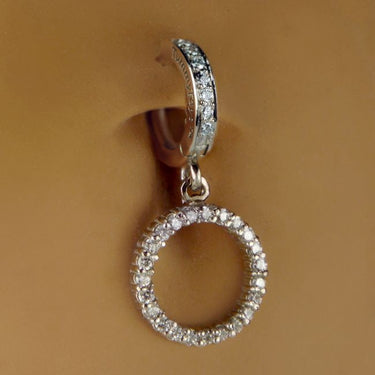 TummyToys® Pure Platinum Circle of Life Navel Bar - TummyToys® Patented Clasp. Navel Rings Australia.