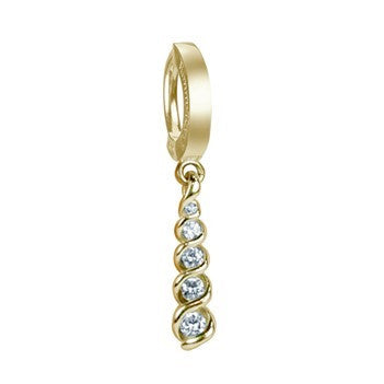 TummyToys® Yellow Gold Diamond Journey Belly Ring - TummyToys® Patented Clasp. Navel Rings Australia.