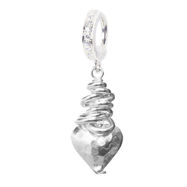 (discontinued) Saltwater Silver Hammered Heart CZ Clasp - TummyToys® Patented Clasp. Navel Rings Australia.