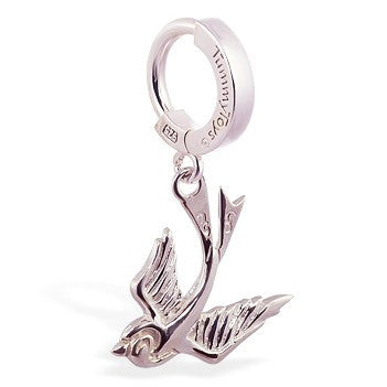 TummyToys® Silver Femme Metale Sparrow - TummyToys® Patented Clasp. Navel Rings Australia.