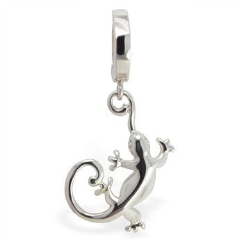 TummyToys® Silver Gecko Belly Piercing - TummyToys® Patented Clasp. Navel Rings Australia.