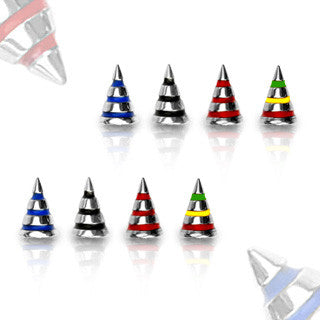 Striped Surgical Steel Spike Balls - Replacement Ball. Navel Rings Australia.