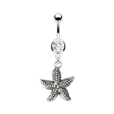 Mediterranean Star Fish Navel Ring - Dangling Belly Ring. Navel Rings Australia.