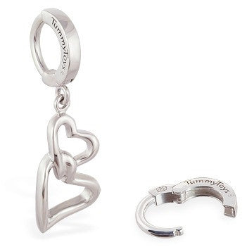 TummyToys® Interlocking Double Heart Surgical Steel Clasp - TummyToys® Patented Clasp. Navel Rings Australia.