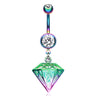 Rainbow Urban Prism Belly Dangle - Dangling Belly Ring. Navel Rings Australia.