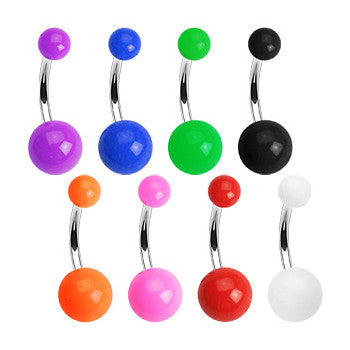 Colour Me UV Acrylic Belly Bars - Basic Curved Barbell. Navel Rings Australia.