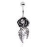 Kapua Vintage Cast Flower Belly Bar - Fixed (non-dangle) Belly Bar. Navel Rings Australia.