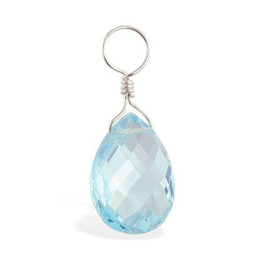 TummyToys® Dangly Blue Topaz Swinger Charm - TummyToys® Swinger Charm. Navel Rings Australia.