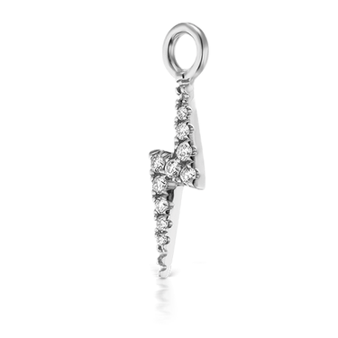 Diamond Lightning Bolt Charm by Maria Tash in White Gold.