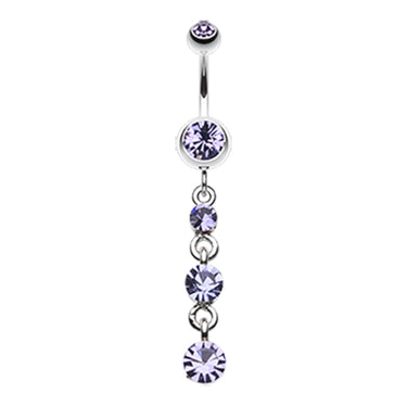 Jewel Droplets Navel Bar - Dangling Belly Ring. Navel Rings Australia.