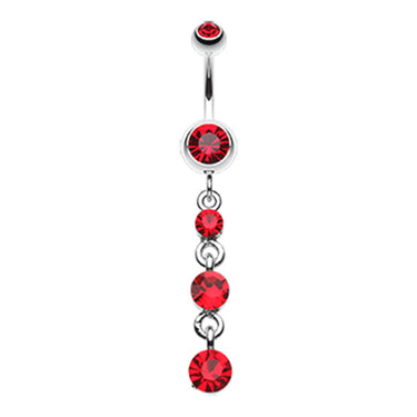 Jewel Droplets Navel Bar - Dangling Belly Ring. Navel Rings Australia.