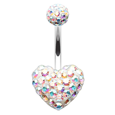 Motley™ Aurora Heart Belly Ring - Fixed (non-dangle) Belly Bar. Navel Rings Australia.