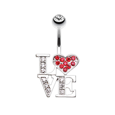 Love Statement Belly Ring - Fixed (non-dangle) Belly Bar. Navel Rings Australia.