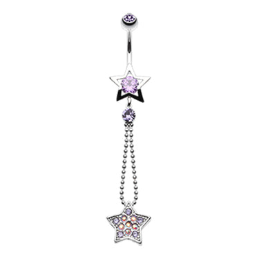 Lucky Star Belly Bar - Dangling Belly Ring. Navel Rings Australia.