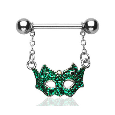 Nipple Barbell Ring with Masquerade Mask - Nipple Ring. Navel Rings Australia.