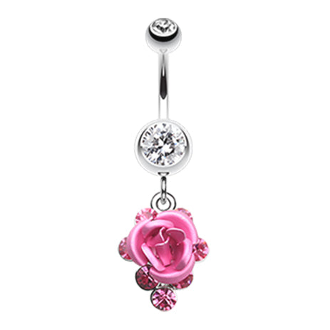 Metallic Rose Belly Button Dangle. 316L Surgical Steel Belly Jewellery ...