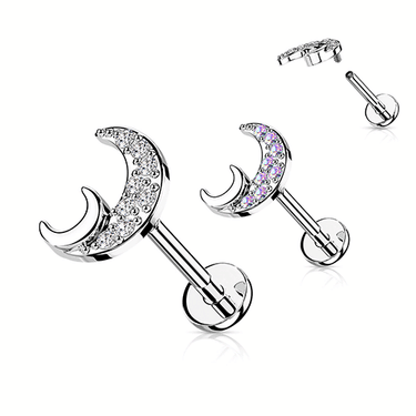 Midnight Moons Body Jewellery. Labret, Monroe, Tragus and Cartilage Earrings.