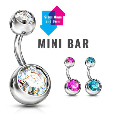 Mini Bar Belly Rings - Basic Curved Barbell. Navel Rings Australia.