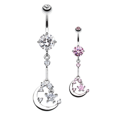 The Luna Chandelier Belly Bar - Dangling Belly Ring. Navel Rings Australia.