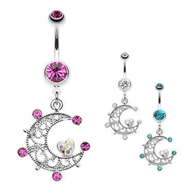 Tidal Moon Belly Ring - Dangling Belly Ring. Navel Rings Australia.