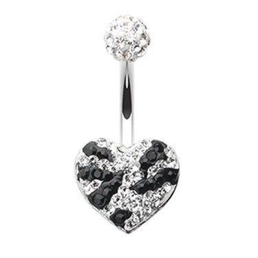 Motleys™ Joie de Vivre Heart Belly Bar - Fixed (non-dangle) Belly Bar. Navel Rings Australia.