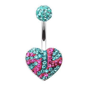 Motleys™ Joie de Vivre Heart Belly Bar - Fixed (non-dangle) Belly Bar. Navel Rings Australia.