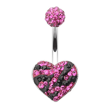 Motleys™ Joie de Vivre Heart Belly Bar - Fixed (non-dangle) Belly Bar. Navel Rings Australia.