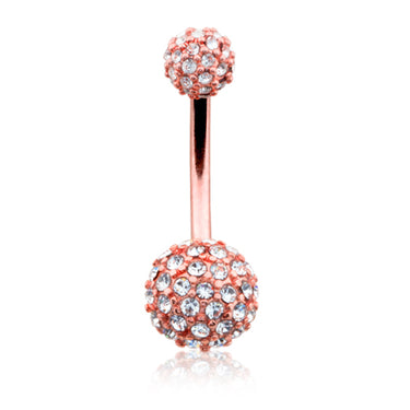 Motley™ Half Dome Belly Ring in Rose Gold - Basic Curved Barbell. Navel Rings Australia.