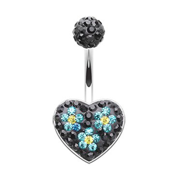 Motleys™ Midnight Love Parade Belly Ring - Fixed (non-dangle) Belly Bar. Navel Rings Australia.