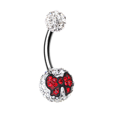 Motleys™ Ruby Sass Party Bow Belly Bar - Basic Curved Barbell. Navel Rings Australia.