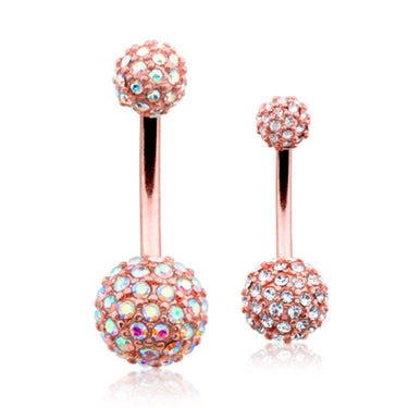 Motley™ Half Dome Belly Ring in Rose Gold - Basic Curved Barbell. Navel Rings Australia.