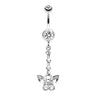Butterfly Chain Belly Dangle - Dangling Belly Ring. Navel Rings Australia.