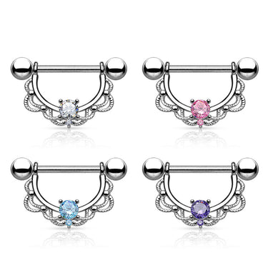 Monika Filigree Nipple Barbell - Nipple Ring. Navel Rings Australia.