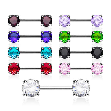 Classic Prong Celeste Nipple Rings - Nipple Ring. Navel Rings Australia.