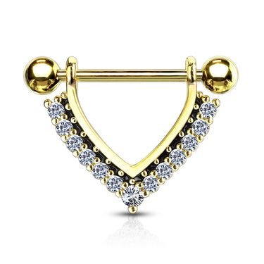 Midnight Jewels Nipple Barbell with Gold Plating - Nipple Ring. Navel Rings Australia.