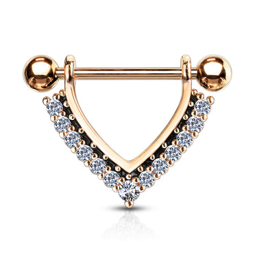 Midnight Jewels Nipple Barbell with Rose Gold Plating - Nipple Ring. Navel Rings Australia.