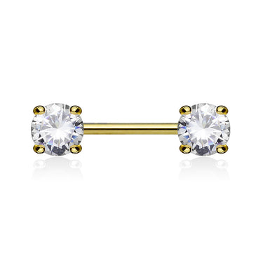 Classic Prong Celeste Nipple Ring with Gold Plating - Nipple Ring. Navel Rings Australia.