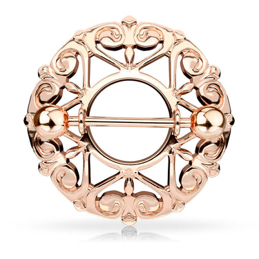 Token of Love Nipple Shield with Rose Gold Plating - Nipple Ring. Navel Rings Australia.