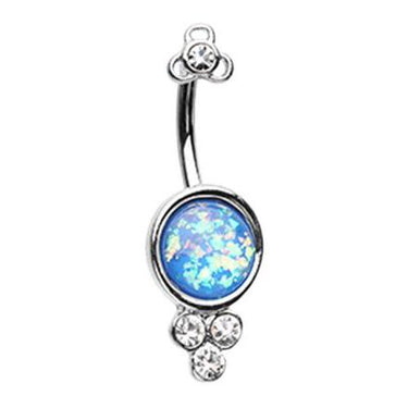 Seraphina Crowned Opal Belly Ring - Fixed (non-dangle) Belly Bar. Navel Rings Australia.